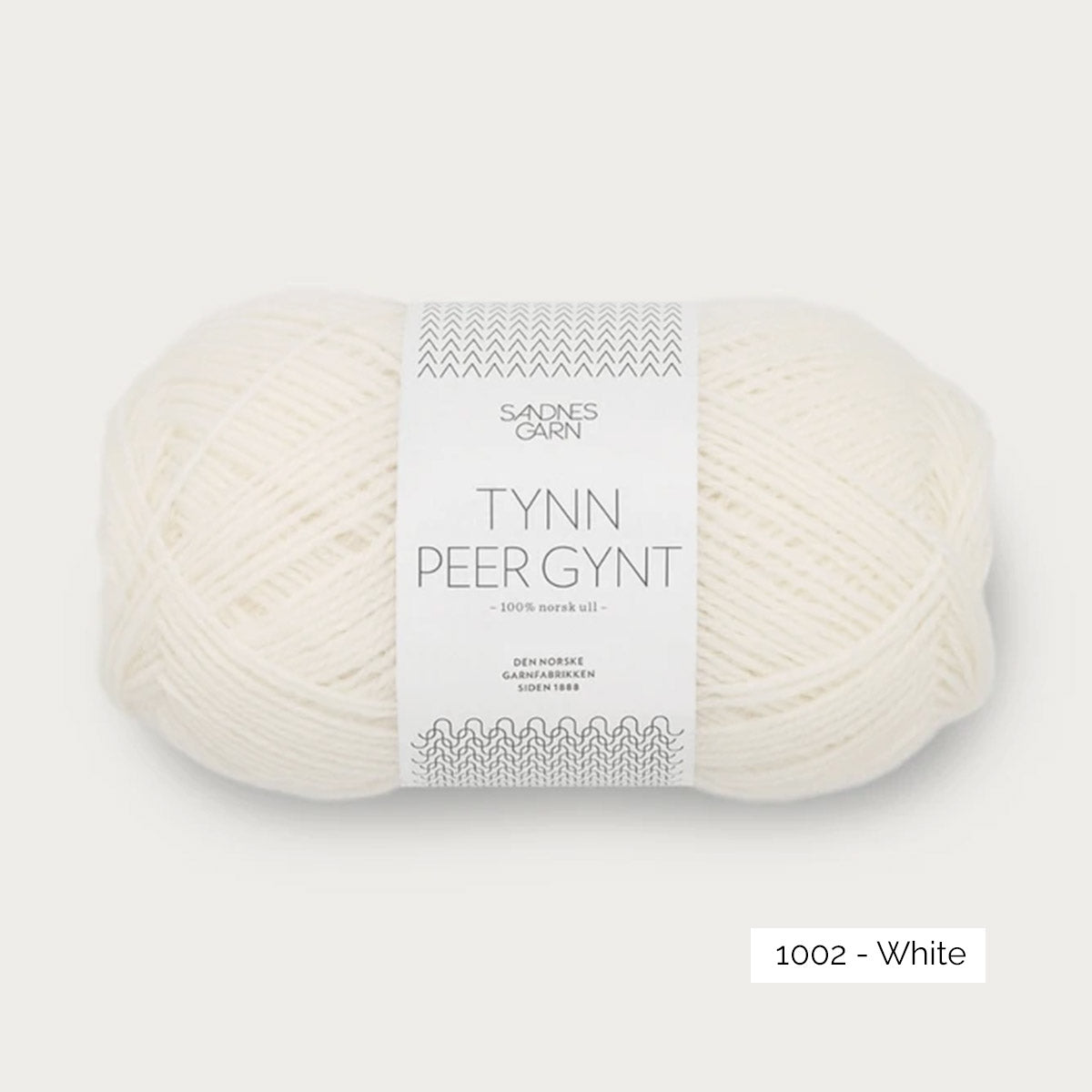 Pelote de Tynn Peer Gynt de Sandnes Garn, 100% laine norvégienne, coloris 1002 White