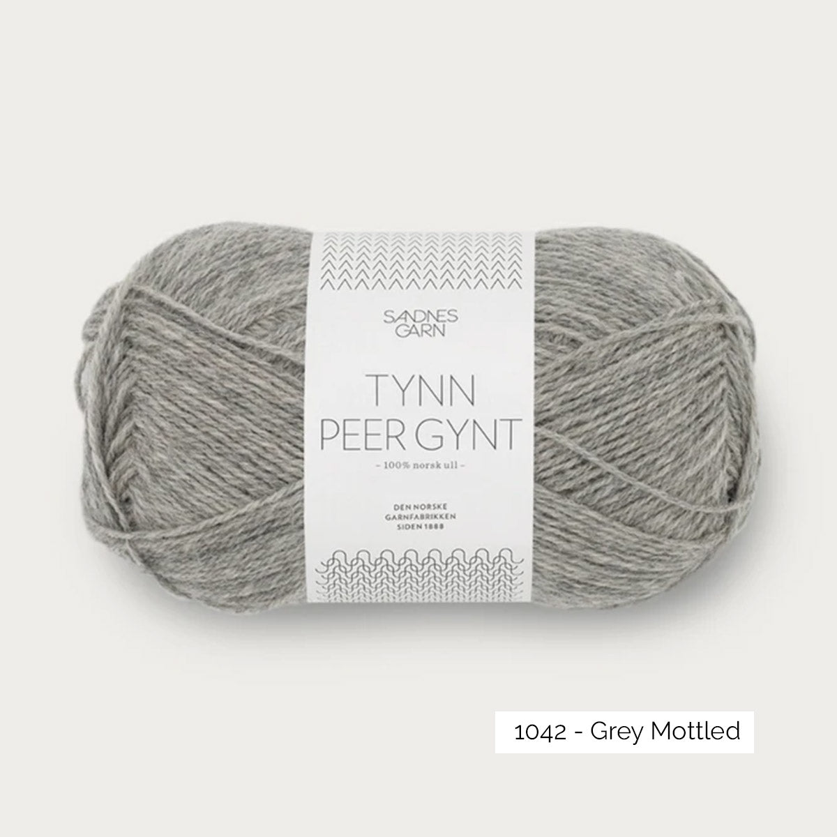 Pelote de laine norvégienne Tynn Peer Gynt de Sandnes Garn, coloris 1042 Grey Mottled