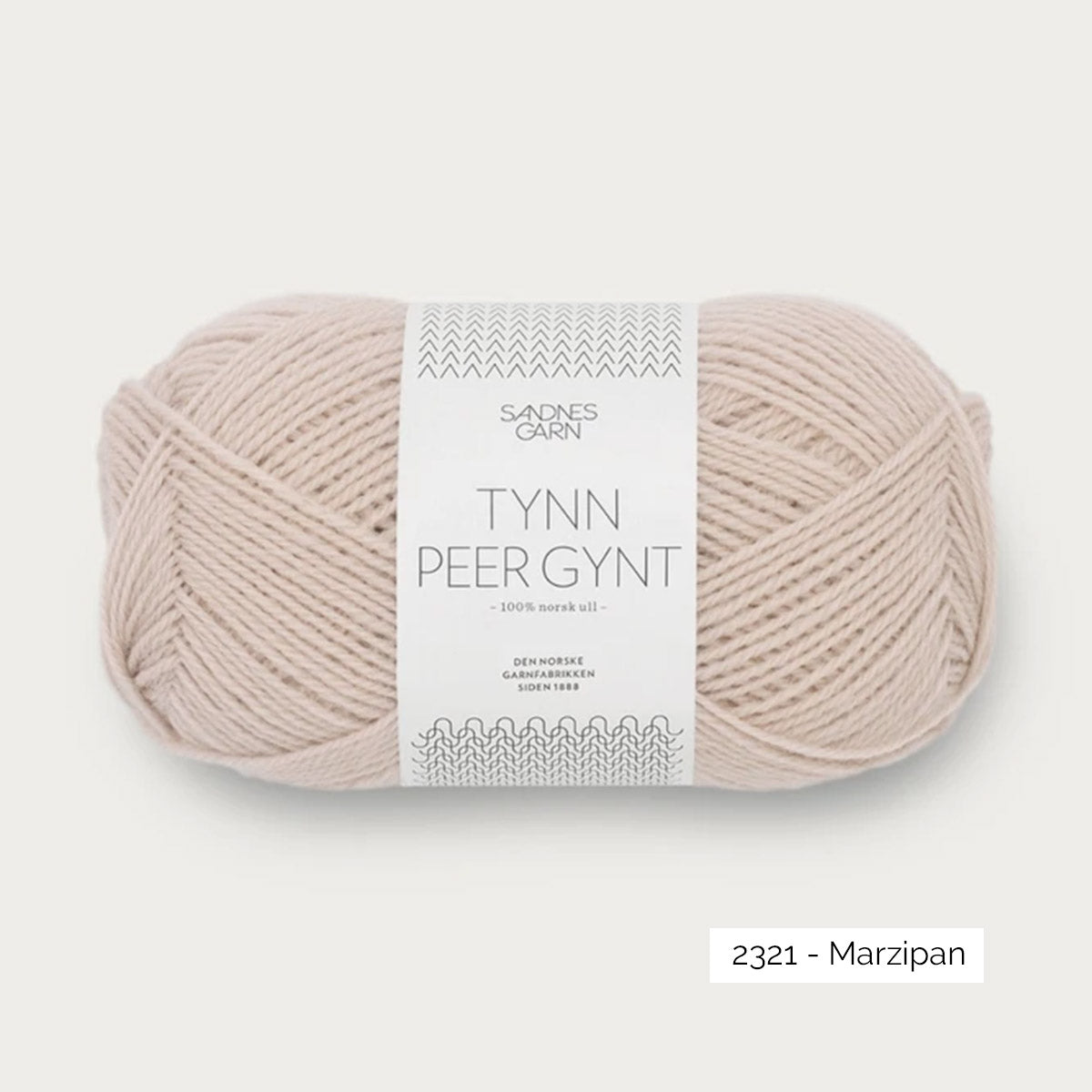 Pelote de laine norvégienne Tynn Peer Gynt de Sandnes Garn, coloris 2321 Marzipan