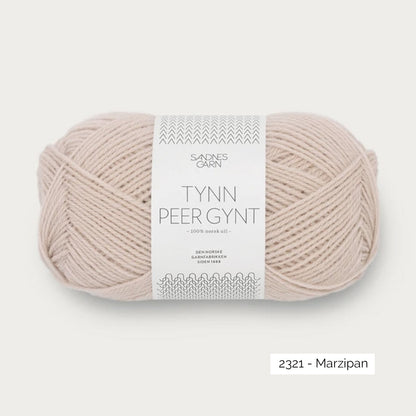 Pelote de laine norvégienne Tynn Peer Gynt de Sandnes Garn, coloris 2321 Marzipan