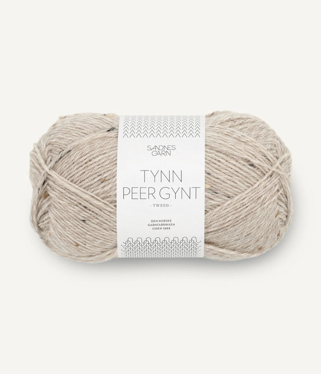 Pelote de Tynn Peer Gynt de Sandnes Garn, coloris 2655 Grå Beige Tweed