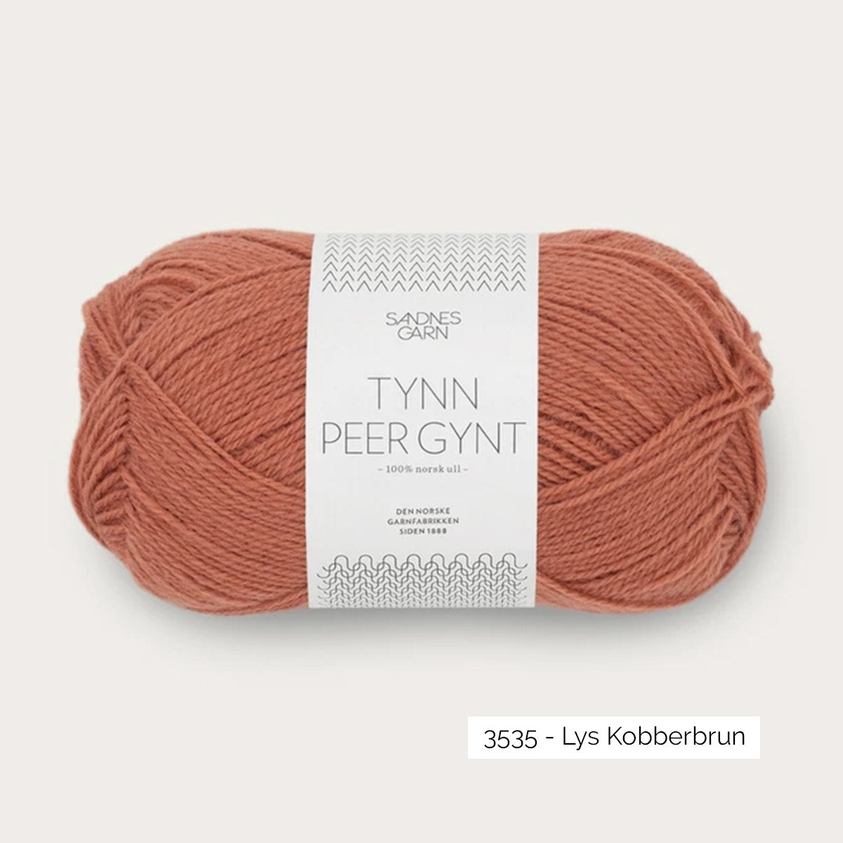 Pelote de laine norvégienne Tynn Peer Gynt de Sandnes Garn coloris 3535 Lys Kobberbrun