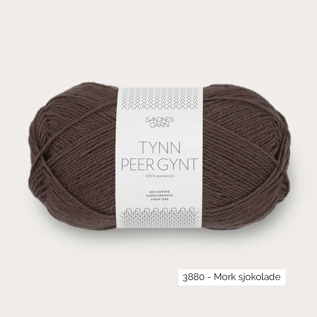 Pelote de laine norvégienne Tynn Peer Gynt de Sandnes Garn coloris 3880 Mork Sjokolade