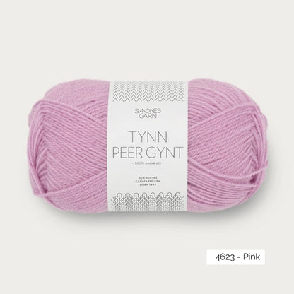 Pelote de laine norvégienne Tynn Peer Gynt de Sandnes Garn coloris 4623 Pink