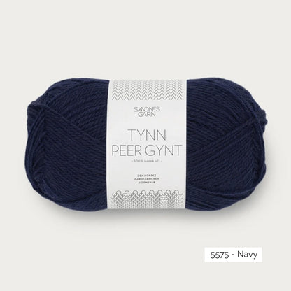 Pelote de laine norvégienne Tynn Peer Gynt de Sandnes Garn coloris 5575 Navy