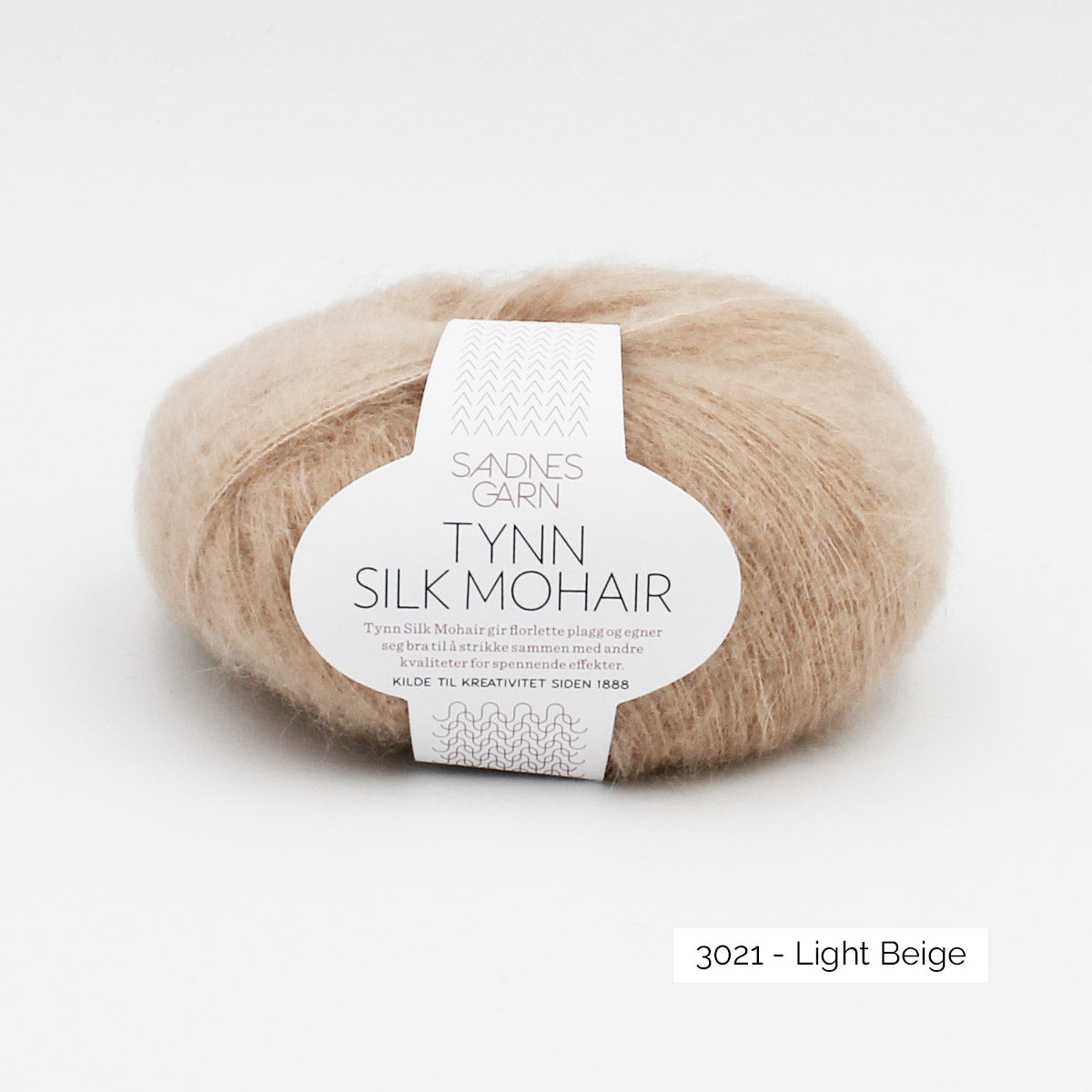 Pelote de mohair et soie Tynn Silk Mohair de Sandnes Garn coloris 3021 Light Beige