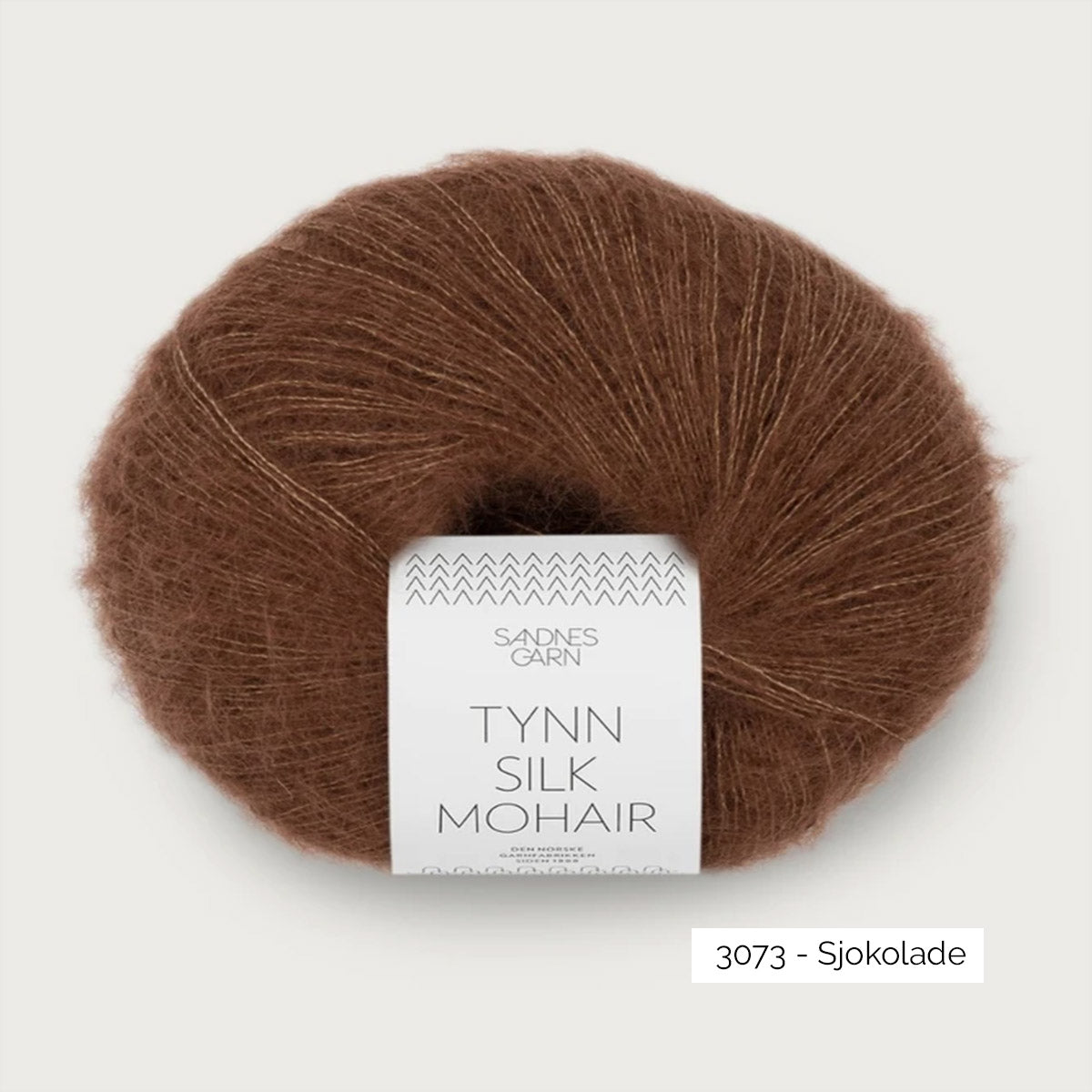 Pelote de mohair et soie Tynn Silk Mohair de Sandnes Garn coloris 3073 Sjokolade