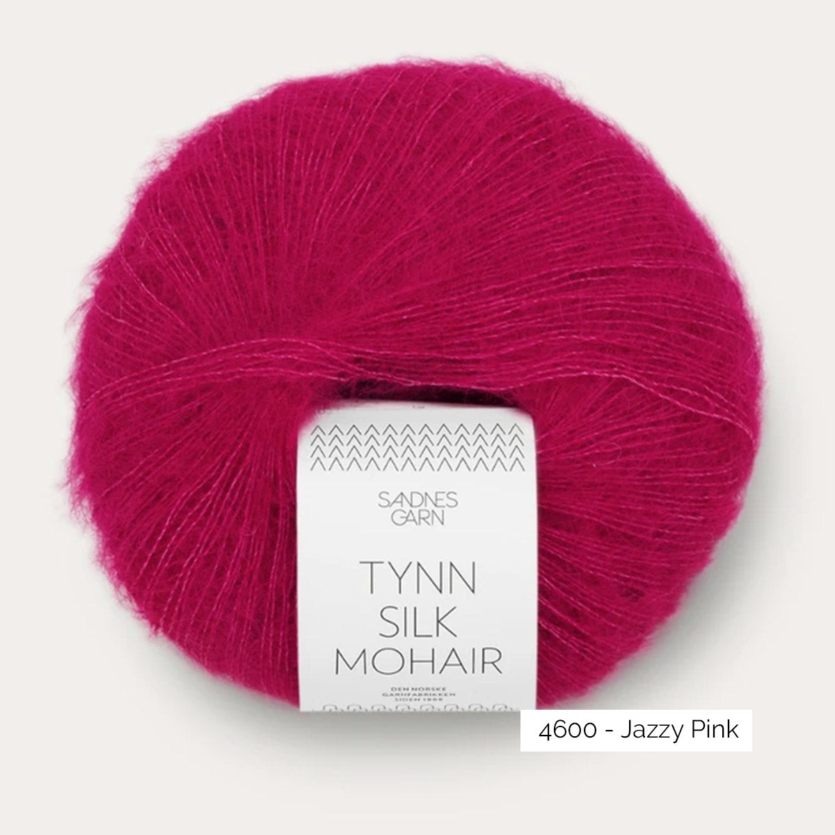 Pelote de mohair et soie Tynn Silk Mohair de Sandnes Garn, coloris 4600 Jazzy Pink