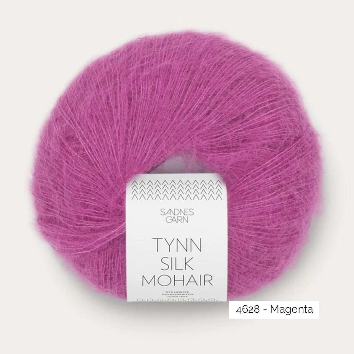 Pelote de mohair et soie Tynn Silk Mohair de Sandnes Garn coloris 4628 Magenta