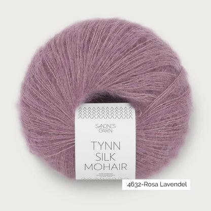 Pelote de mohair et soie Tynn Silk Mohair de Sandnes Garn coloris 4632 Rosa Lavendel