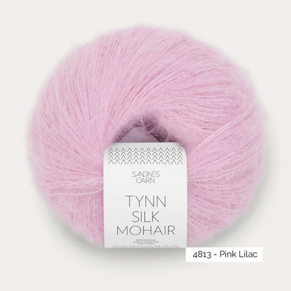 Pelote de mohair et soie Tynn Silk Mohair de Sandnes Garn coloris 4813 Pink Lilac