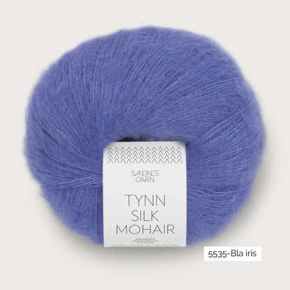 Pelote de mohair et soie Tynn Silk Mohair de Sandnes Garn coloris 5535 Bla Iris