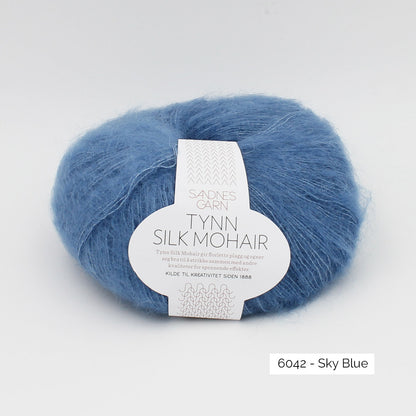 Pelote de mohair et soie Tynn Silk Mohair de Sandnes Garn coloris 6042 Sky Blue