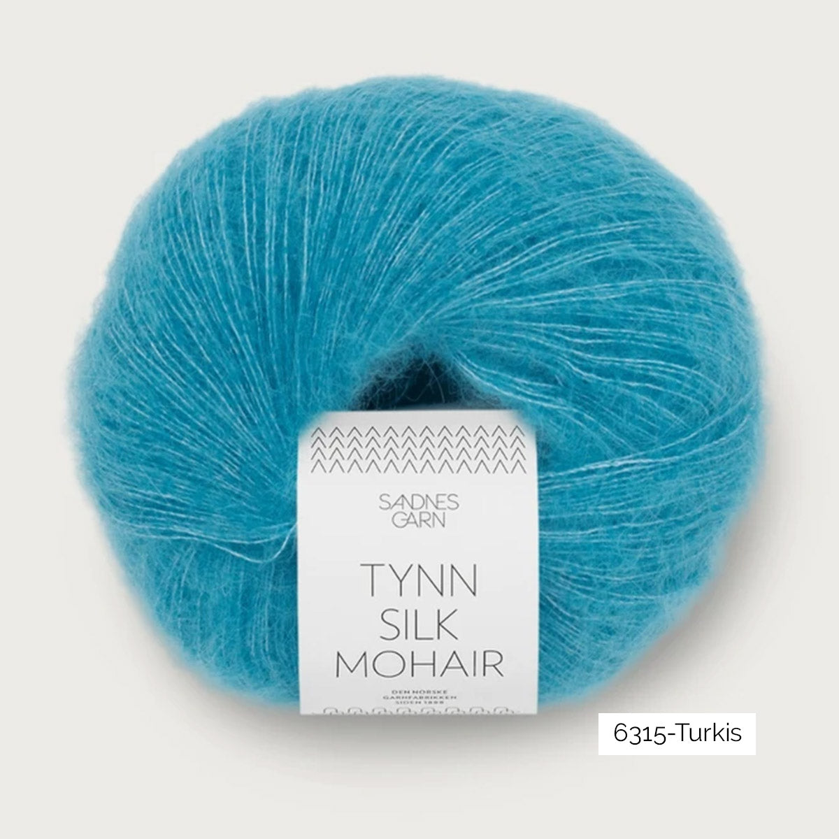 Pelote de mohair et soie Tynn Silk Mohair de Sandnes Garn coloris 6315 Turkis 