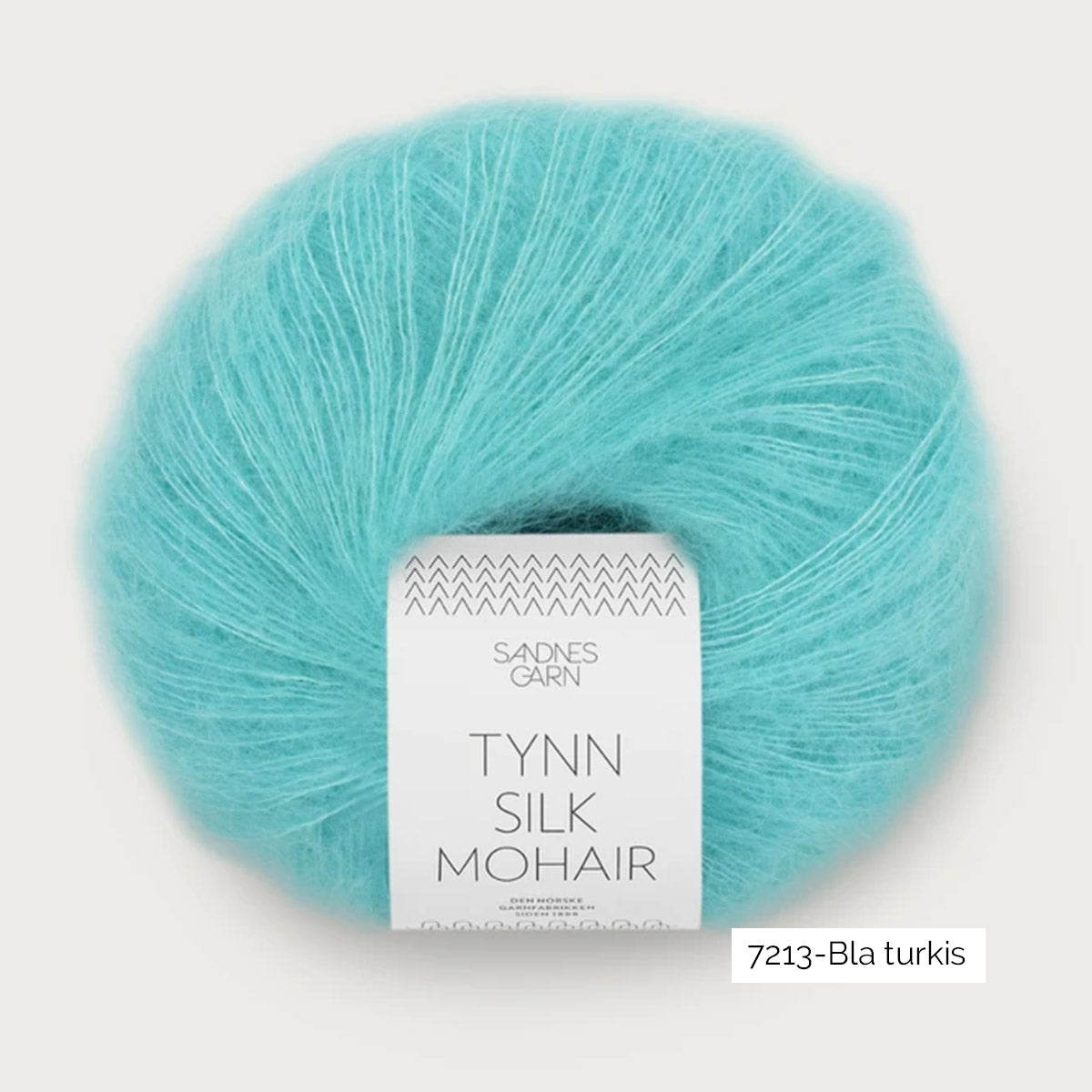 Pelote de mohair et soie Tynn Silk Mohair de Sandnes Garn coloris 7213 Bla Turkis