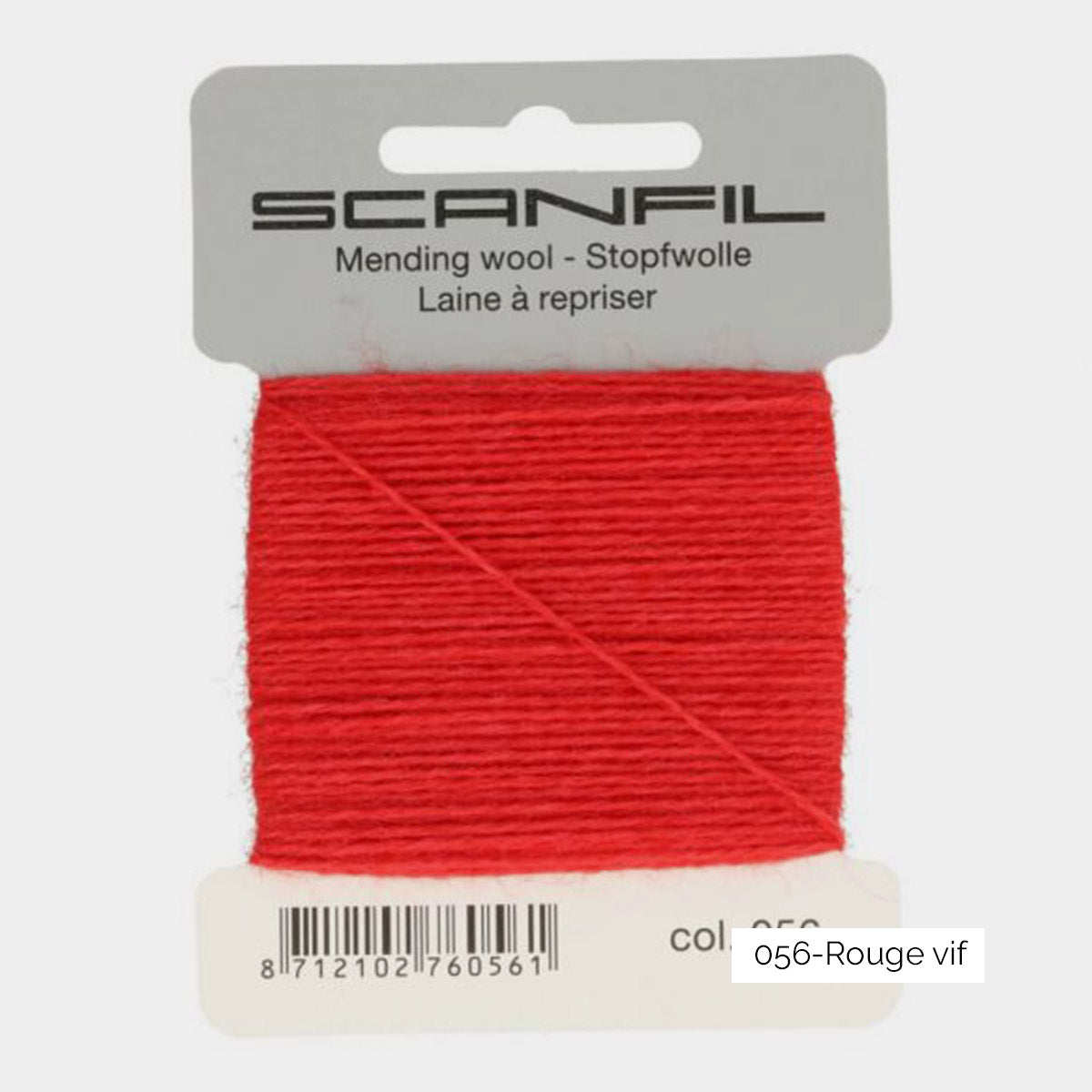 Bobinette de laine à repriser Scanfil coloris 056 Rouge Vif