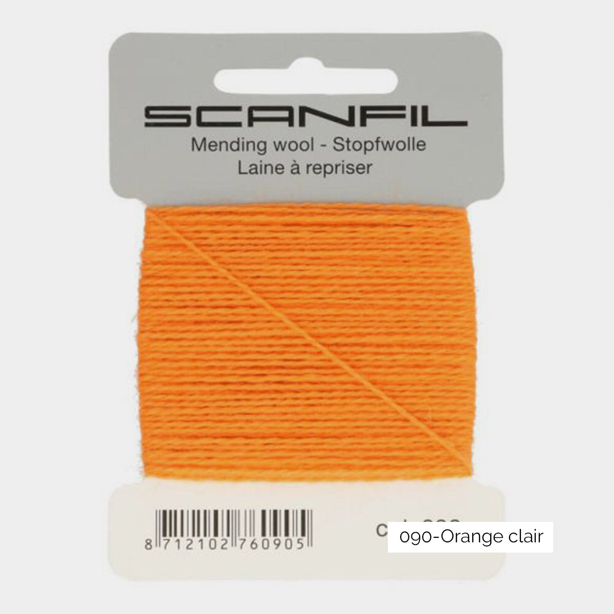 Bobinette de laine à repriser Scanfil coloris 090 Orange Clair