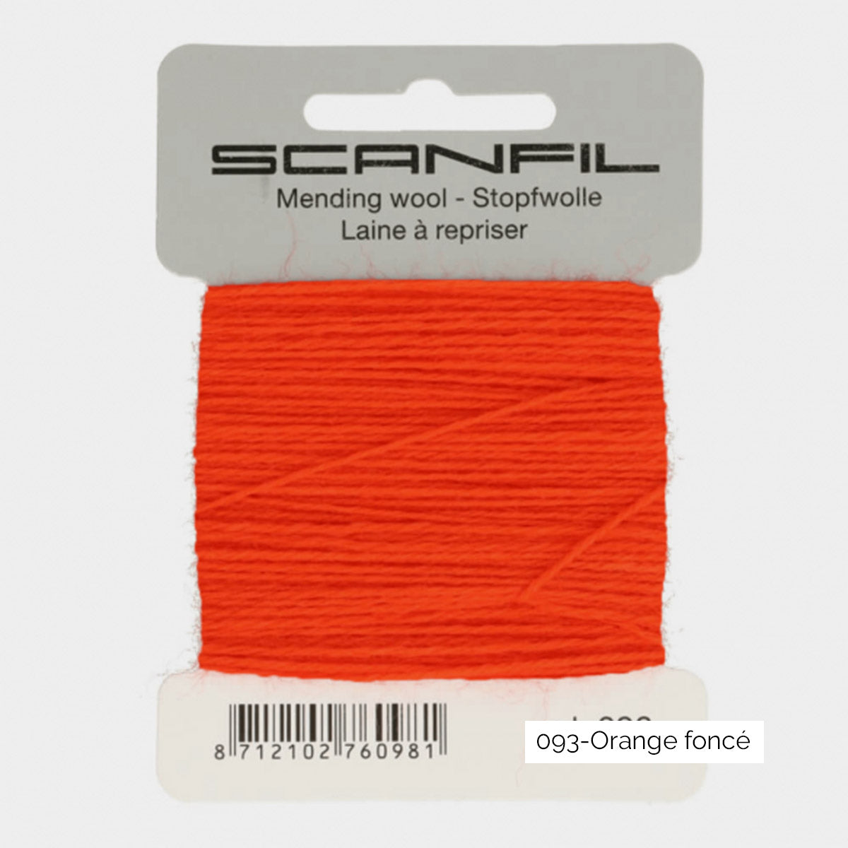 Bobinette de laine à repriser Scanfil coloris 093 Orange Foncé