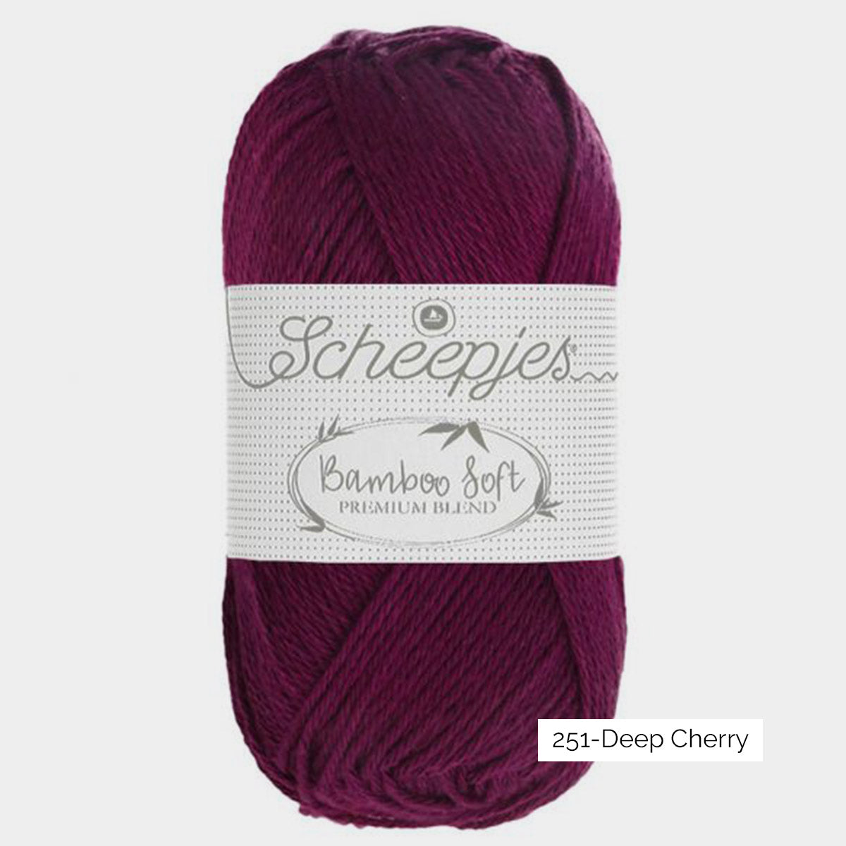 Pelote de viscose de bambou et coton Bamboo Soft de Scheepjes, coloris 251 Deep Cherry