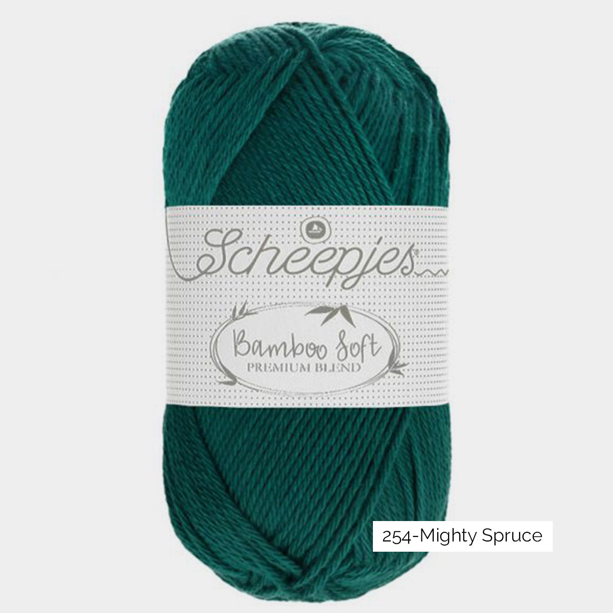 Pelote de viscose de bambou et coton Bamboo Soft de Scheepjes, coloris 254 Mighty Spruce