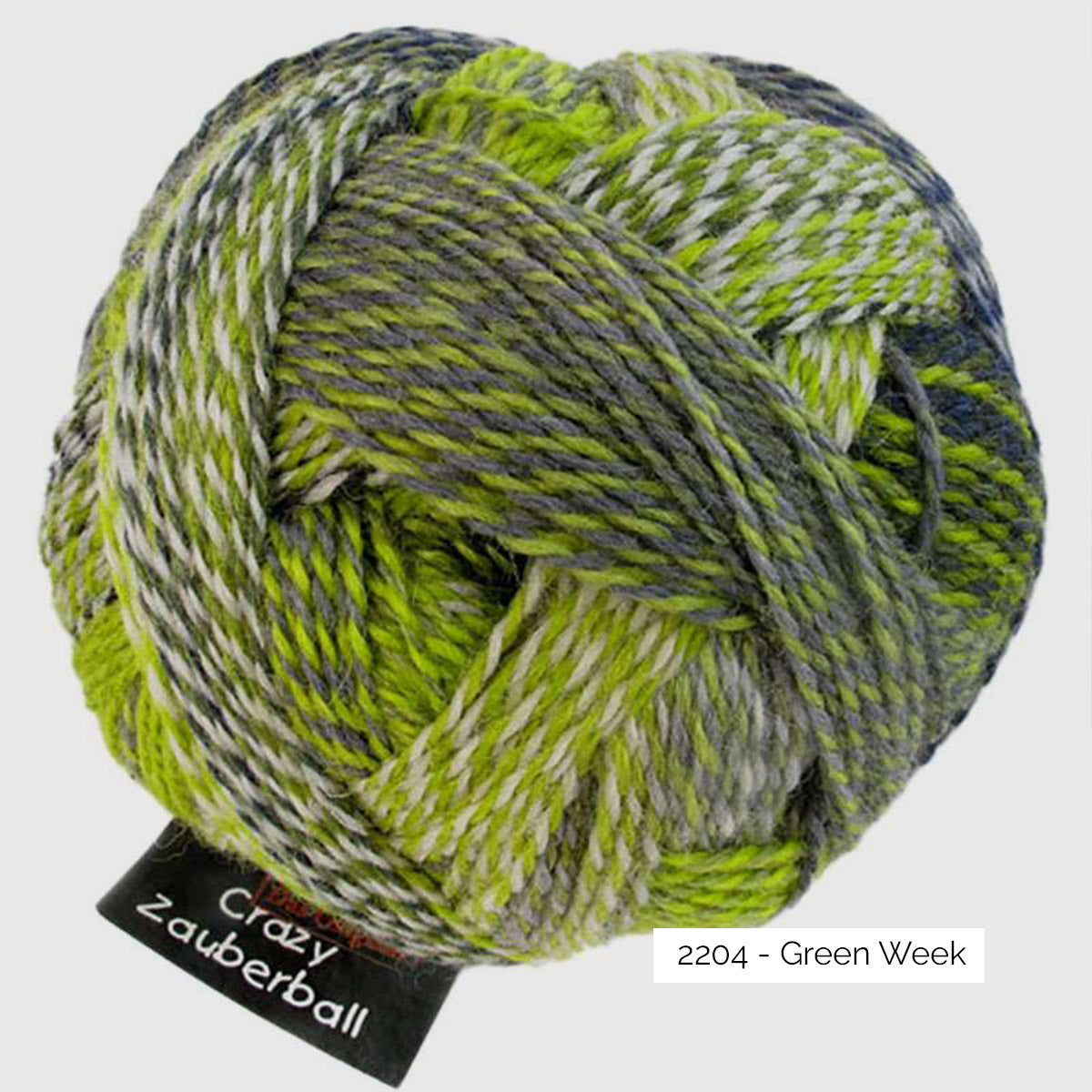 Pelote de laine à chaussettes autorayantes Crazy Zauberball de Schoppel Wolle coloris 2204 Green Week (dégradé vert bleu)