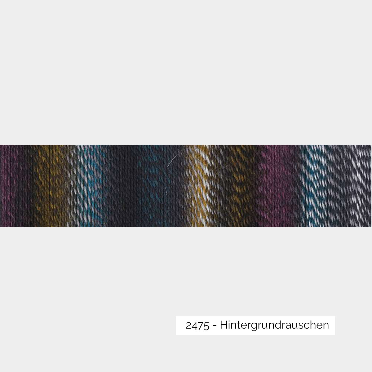 Dégradé de couleurs d'une pelote de laine à chaussettes autorayantes Crazy Zauberball de Schoppel Wolle coloris 2475 Hintergrundrauschen (dégradé bleu brun sombre)