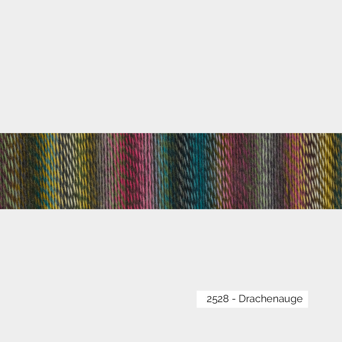 Dégradé de couleurs d'une pelote de laine à chaussettes autorayantes Crazy Zauberball de Schoppel Wolle coloris 2528 Drachenauge (dégradé arc-en-ciel sombre)