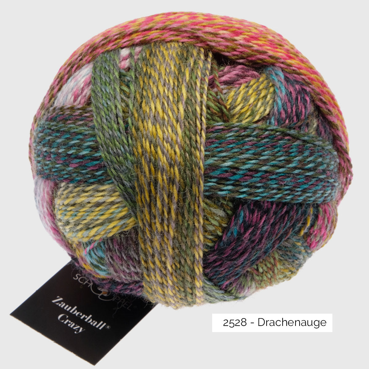 Pelote de laine à chaussettes autorayantes Crazy Zauberball de Schoppel Wolle coloris 2528 Drachenauge (dégradé arc-en-ciel sombre)