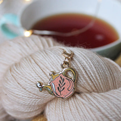 Marqueur de mailles (progress keeper) Twill & Print modèle Théière Rose