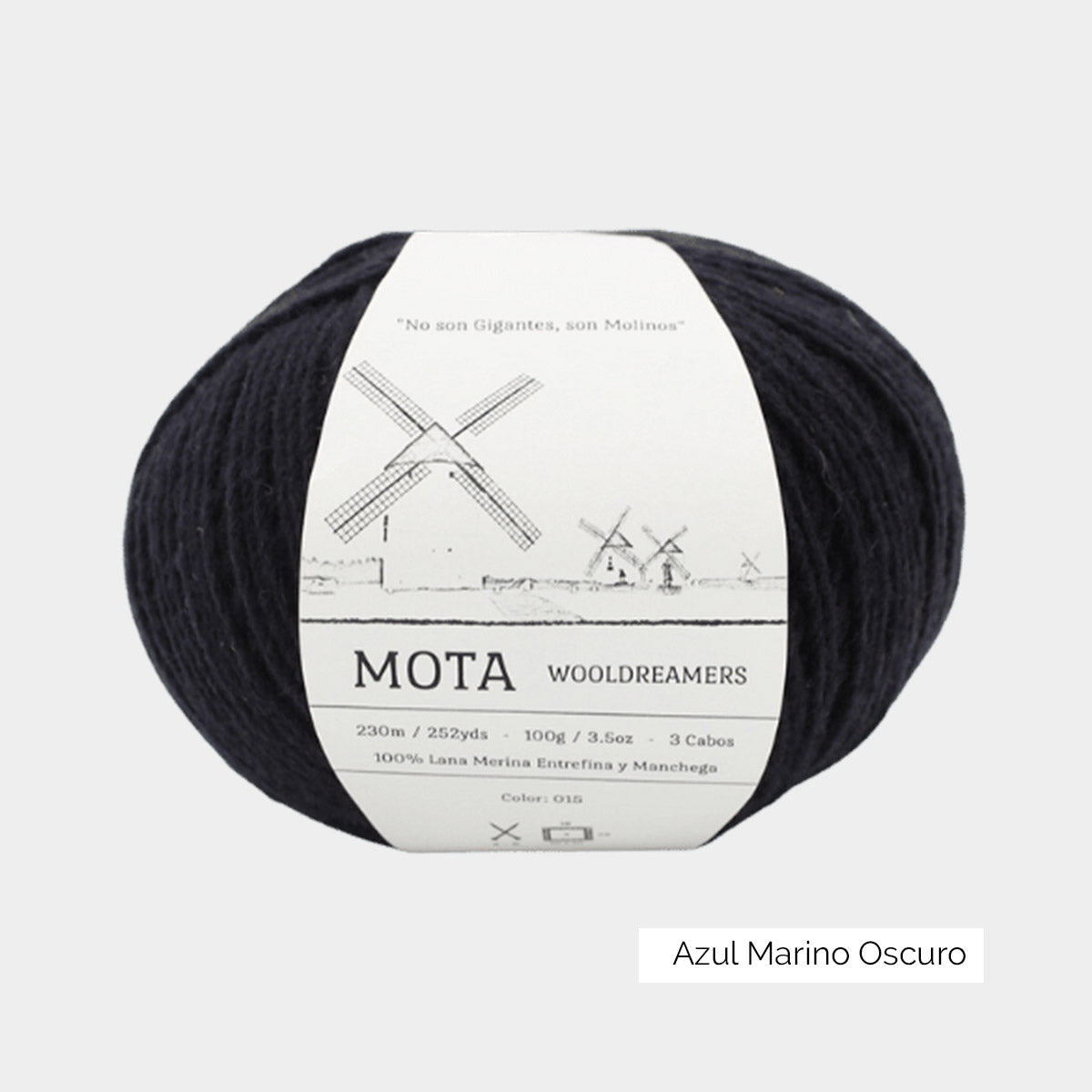 Pelote de laine de pays espagnole Mota de Wooldreamers, coloris Azul Marino Oscuro (bleu marine foncé)