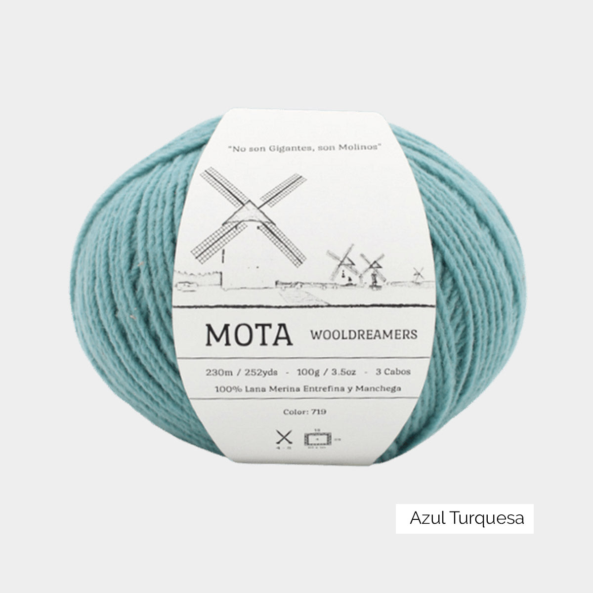 Pelote de laine de pays espagnole Mota de Wooldreamers, coloris Azul Turqueza (bleu turquoise)