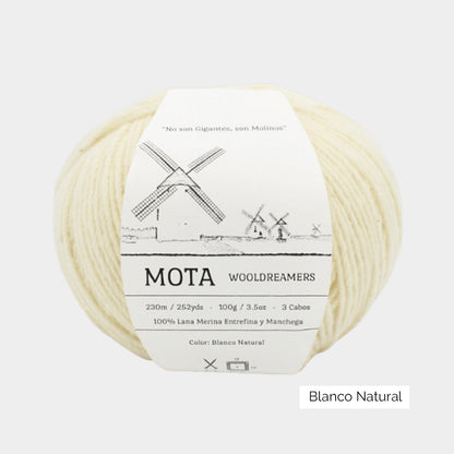 Pelote de laine de pays, non superwash, Mota de Wooldreamers coloris Blanco Natural (non teint)