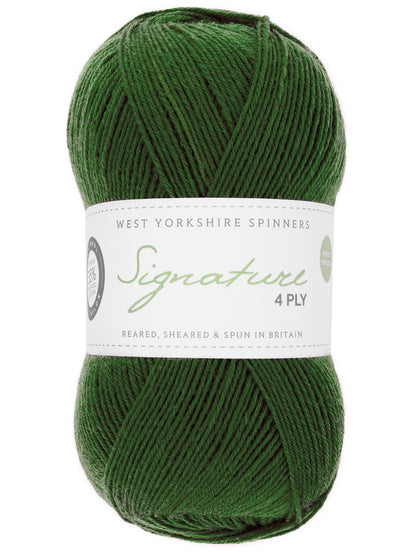 Pelote de Signature 4ply de West Yorkshire Spinners (WYS) coloris 1235 Evergreen