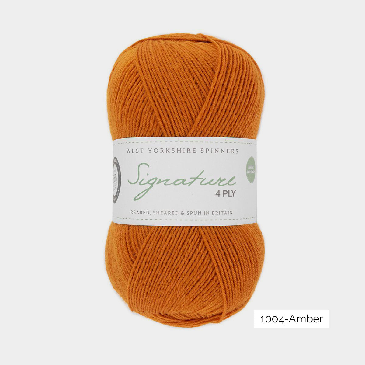 Pelote de laine à chaussettes Signature 4ply de West Yorkshire Spinners (WYS) coloris 1004 Amber