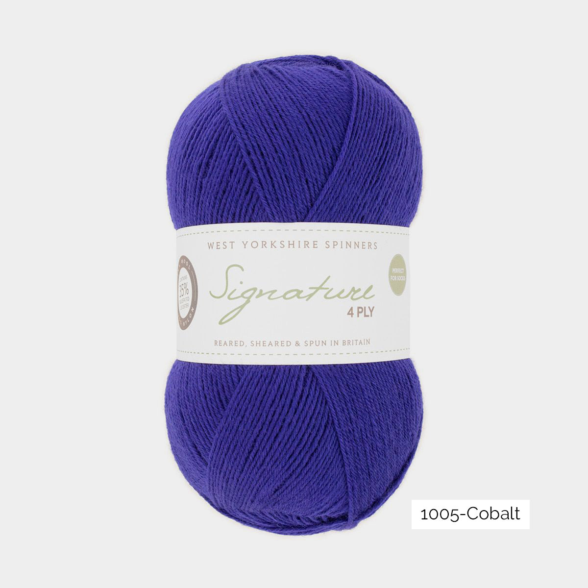 Pelote de laine à chaussettes Signature 4ply de West Yorkshire Spinners (WYS) coloris 1005 cobalt