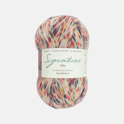 Pelote de Signature 4ply de West Yorkshire Spinners (WYS) coloris 1241 Red Admiral