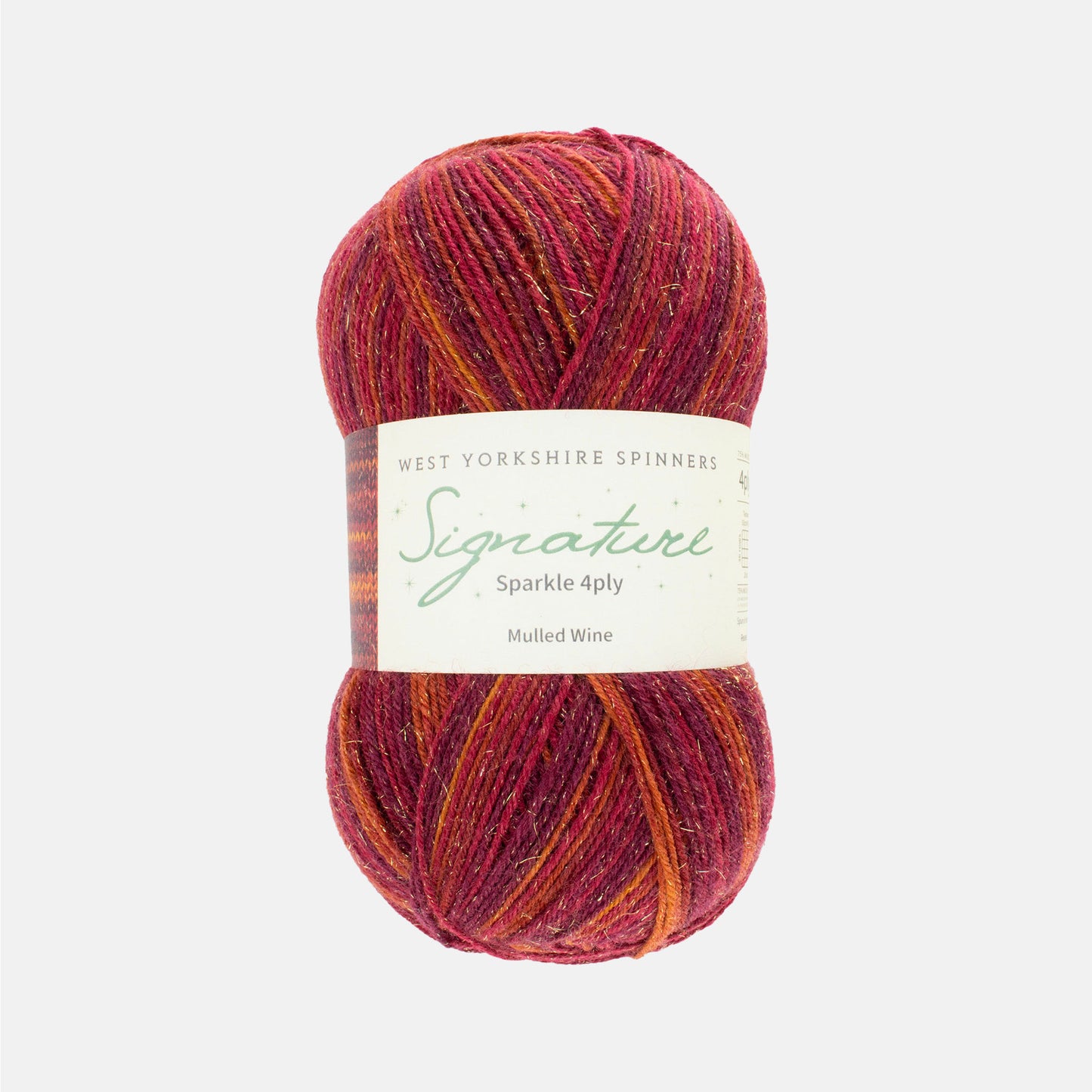 Pelote de Signature 4-Ply Sparkle de West Yorkshire Spinners (WYS), coloris 1295 Mulled Wine