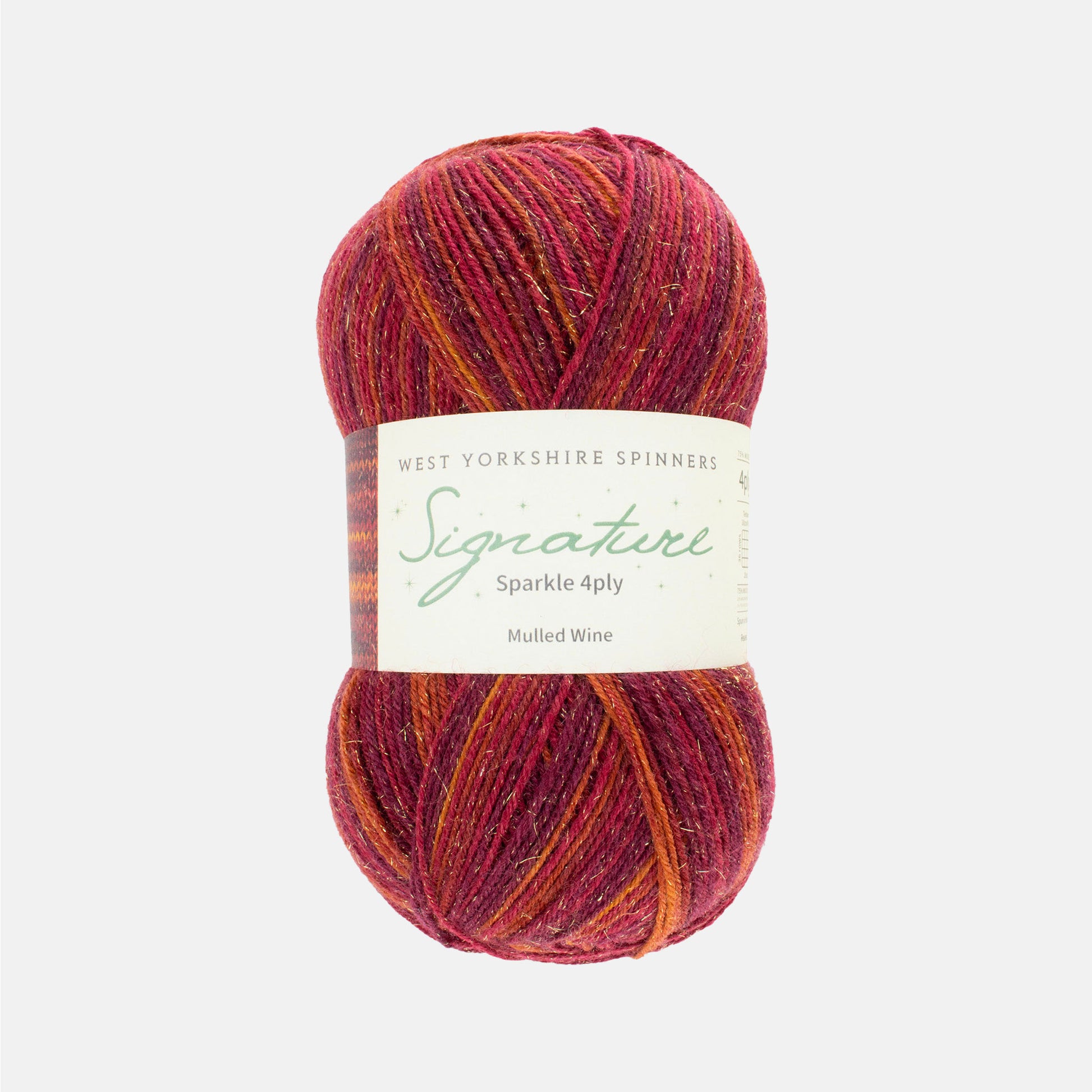 Pelote de Signature 4-Ply Sparkle de West Yorkshire Spinners (WYS), coloris 1295 Mulled Wine