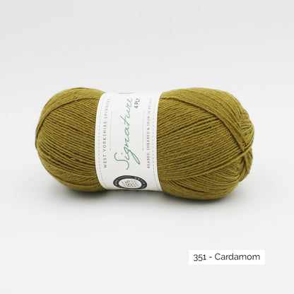 Pelote de Signature 4ply de West Yorkshire Spinners (WYS) coloris 351 Cardamom