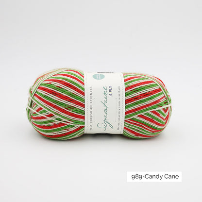Pelote de Signature 4-ply de West Yorkshire Spinners (WYS), coloris 989 Candy Cane